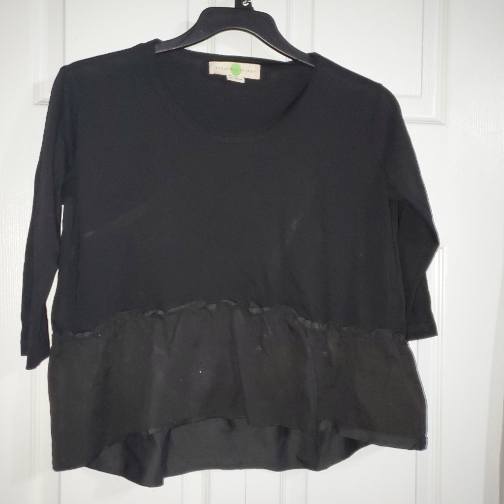 Stella And Mc Cartmey Blaxk 3/4 Sleave Sh1rt Sz.Large